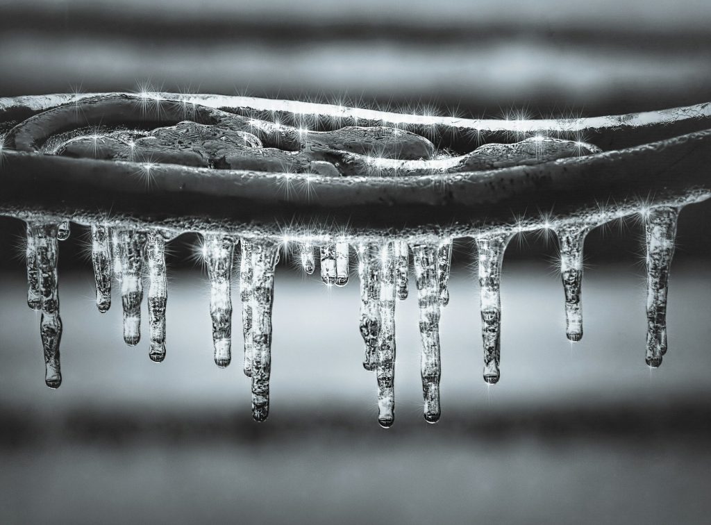 Ice covering lines.